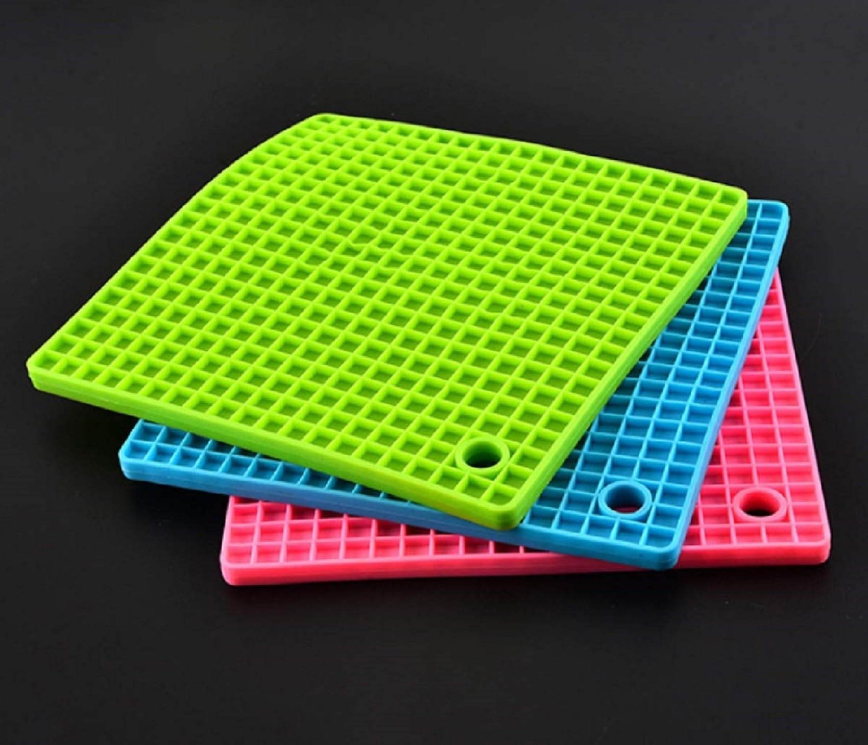 Vibrant Silicone Square Mats for Kitchen and Crafting 4 Pcs