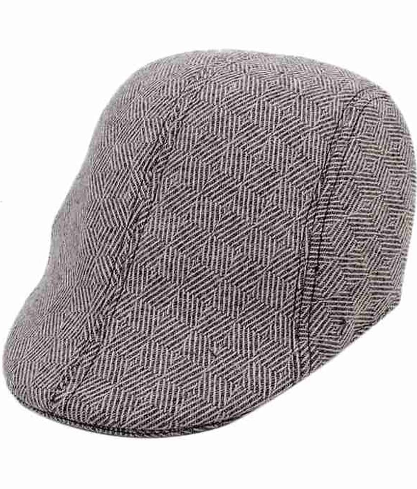 Bizarro.in Grey Zigzag Design Flat Cap