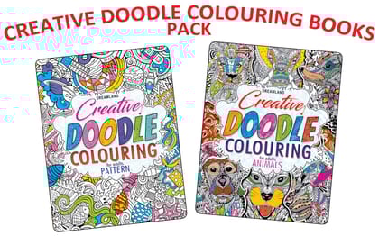 Creative Doodle Colouring 2 Books Pack for Beginners and Adults - Patterns, Animals & Birds [Paperback] Dreamland Publications
