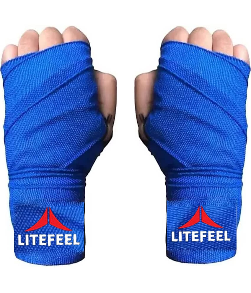 LITE FEEL Blue Cotton Hand Wrap ( Pack of 1 )