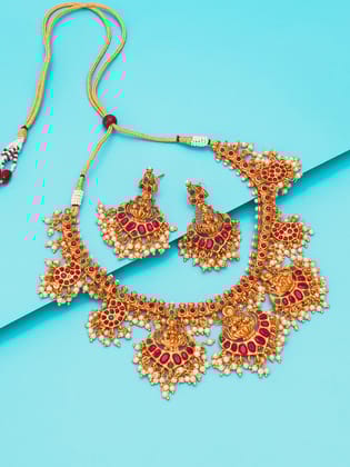 Morison Dazzling Gold Necklace with Earrings  Redefine Your Style