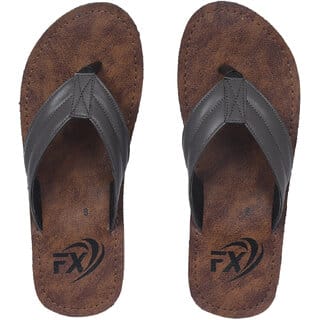 Flip X New Design Men Faux Leather Flip Flop With Contrast Strap