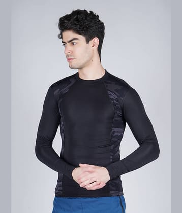 NEVER LOSE Black Polyester Regular Fit Men's Compression T-Shirt ( Pack of 1 )