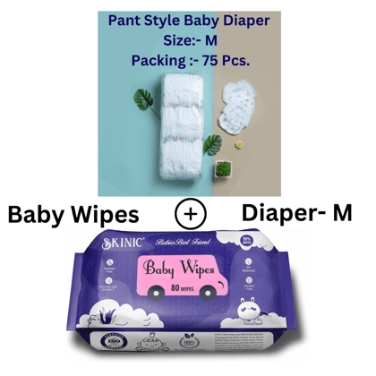 Baby Diapers M Size (7-11 kg) – Leak-Proof & Ultra-Soft Pack of 75 | THE GIR FARMER