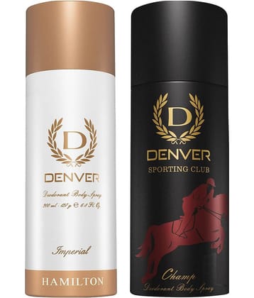 Denver Imperial & Champ  Deodorant Spray for Men 400 ml ( Pack of 2 )