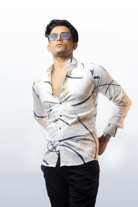 White Patterned Shirt-M