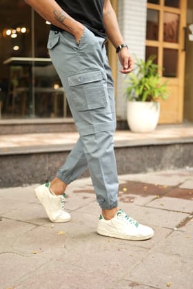 Men's Sky Blue Premium Cargo Joggers Men's Sky Blue Premium Cargo Joggers
