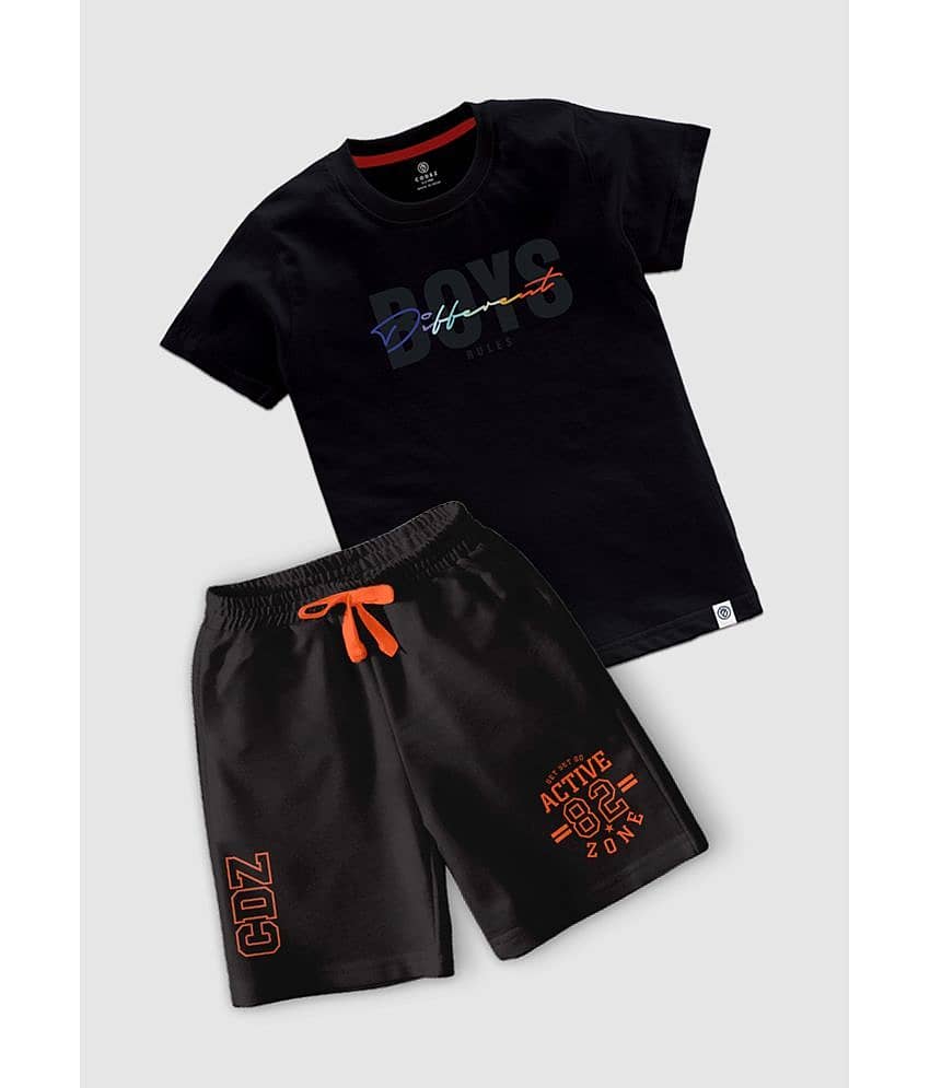 CODEZ Pack of 1 Boys Cotton Blend T-Shirt & Shorts Set ( Multicolor )