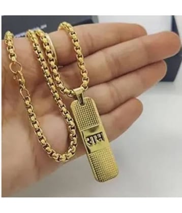Fadiso Fashion Gold Men's Religious Pendant With Chain ( Pack of 1 )