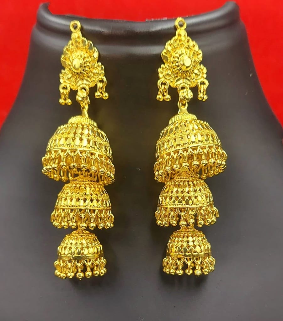 Attractive Sister Bridal Bliss Ethereal Elegance Gold plated Earrings | Handcrafted Wedding Jewelry