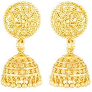 Daisy Flower Gold Plated White Polki studded Earring for Women and Girls- (VFJ1470ERG-WHITE)
