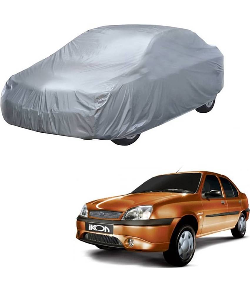 Autoretail Silver Color Dust Proof Car Body Polyster Cover Without Mirror Pocket Polyster For Ford Ikon