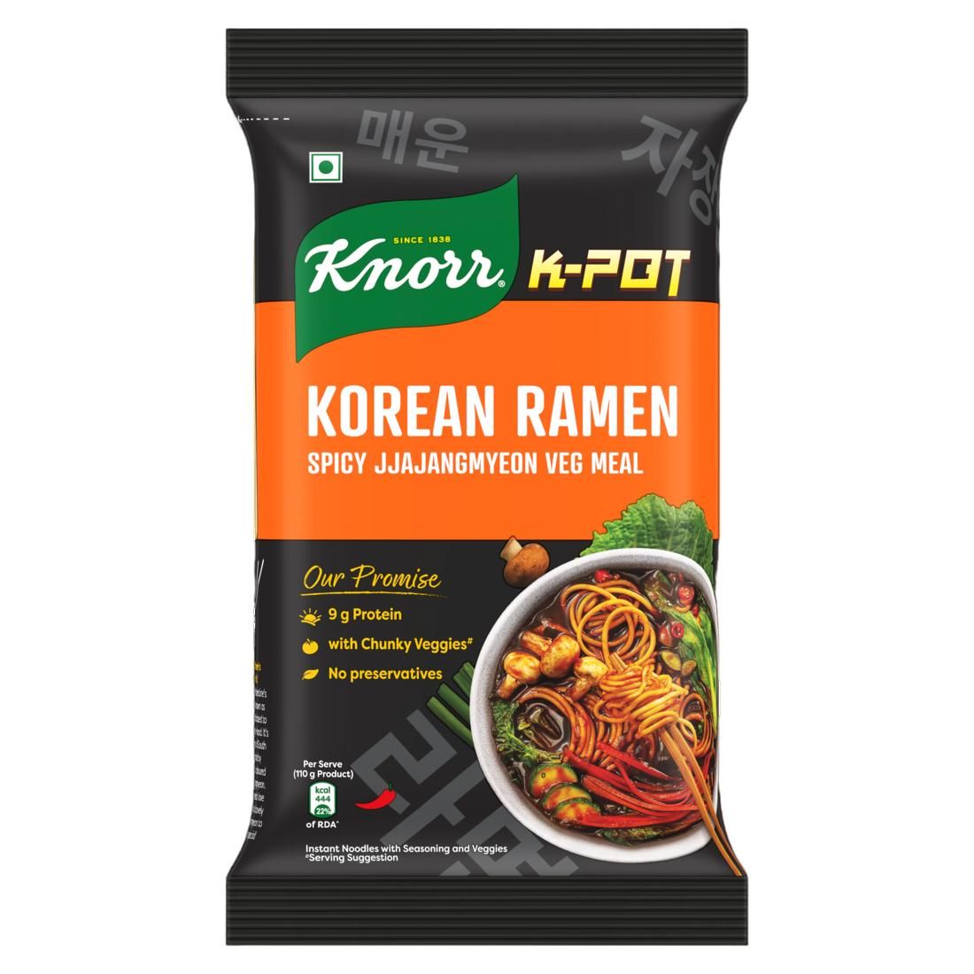 Knorr Korean Ramen Spicy Jjajangmyeon Veg Meal, 110 g