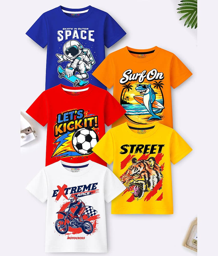 Trampoline Pack of 5 Boys Cotton Blend T-Shirt ( Multicolor )