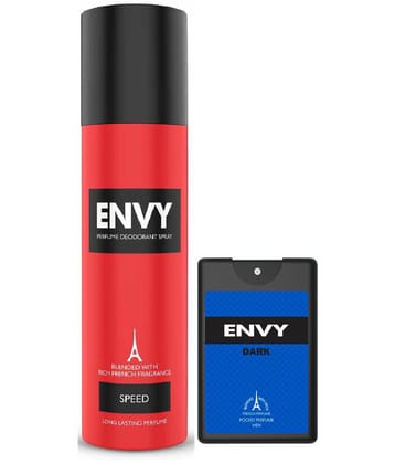 Envy Speed Deodorant & Dark Pocket Perfume Deodorant Spray for Men 138 ml ( Pack of 2 )