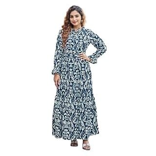 SARINKU Gown Cotton Fabric Dress for Women Stylish Ethnic Gown Long One Piece for Girls & Women