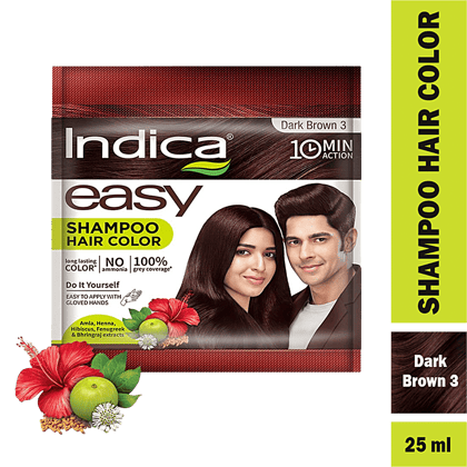 Indica Easy Hair Colour, 25 Ml Dark Brown Indica Easy Hair Colour, 25 Ml Dark Brown