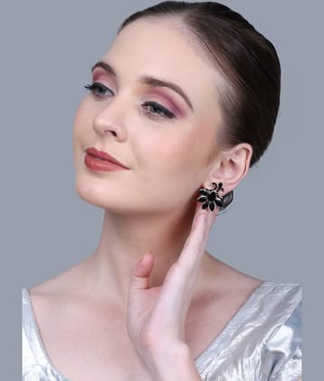 Sunhari Jewels Black Stud Earrings ( Pack of 1 )