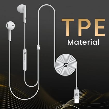 Portronics Conch Theta C Type-C Wired Earphones with HD Mic, 14.2mm Dynamic Drivers, In-Line Controls, Tangle-Free TPE Cable & Deep Bass for Android Smartphones, Tablets & USB-C Devices ( White or Black | Color Based On Stock Availability) Portronics Conch Theta C Type-C Wired Earphones with HD Mic, 14.2mm Dynamic Drivers, In-Line Controls, Tangle-Free TPE Cable & Deep Bass for Android Smartphones, Tablets & USB-C Devices ( White or Black | Color Based On Stock Availability)