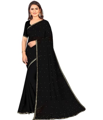 Samai Georgette Solid Saree With Unstitched Blouse Piece ( Multicolor3 )