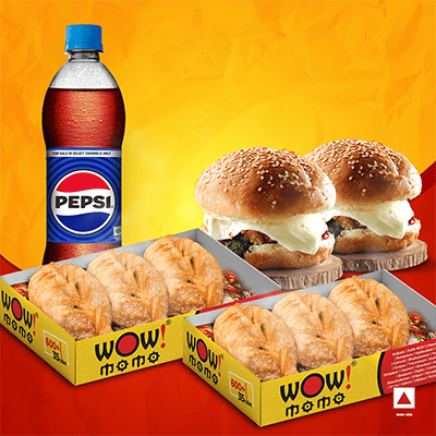 Chicken Himalayan Fried Momo 6Pc + Chicken Moburg 2Pc + 1 Pepsi 400ml