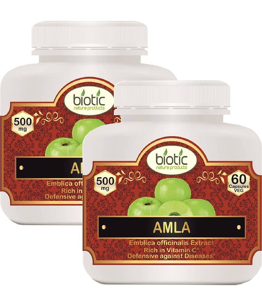 Biotic Amla Capsules (Emblica officinalis) Extract 500mg Capsule 120 no.s Pack of 2