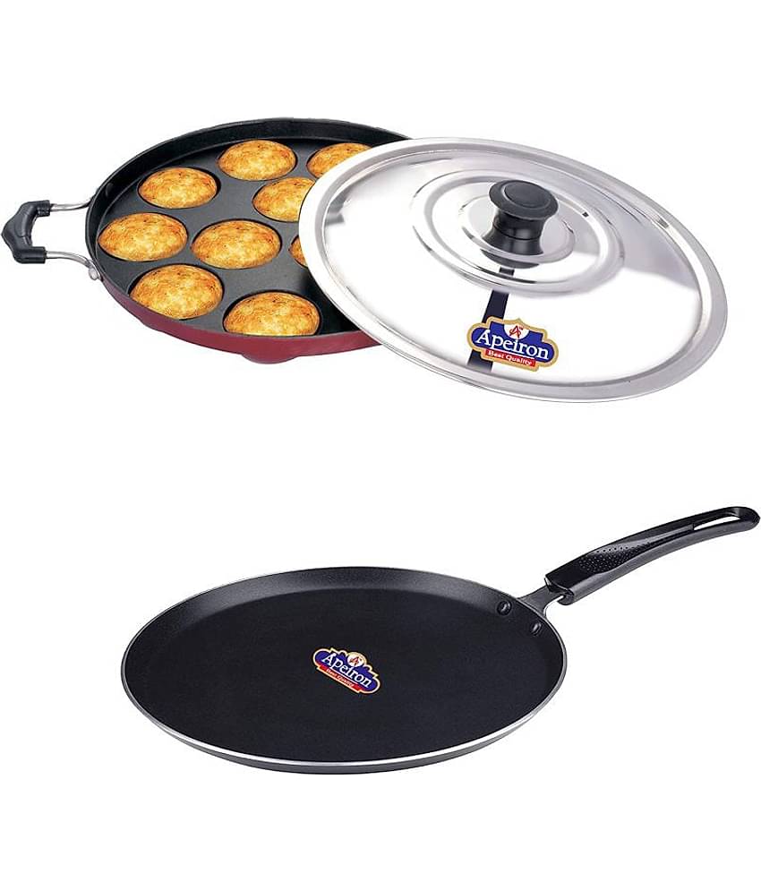 APEIRON Appam & Dosa Non-Stick Aluminum Chetty Pan 27 cm 1000 mL