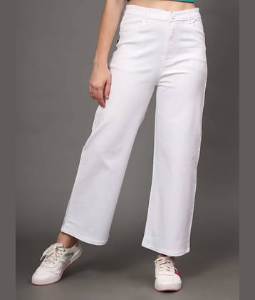 AngelFab - White Denim Flared Women's Jeans ( Pack of 1 )