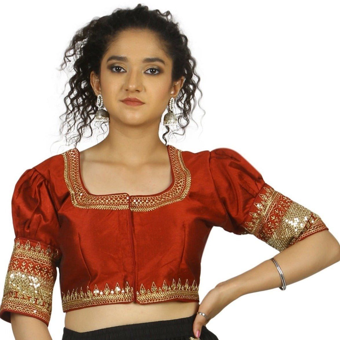 TheHangr Black Raw Silk Blouse -  36