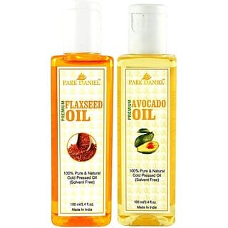 PARK DANIEL Organic Flaxseed oil and Avocado oil - Natural &amp; Undiluted combo of 2 bottles of 100 ml (200ml) (200 ml)