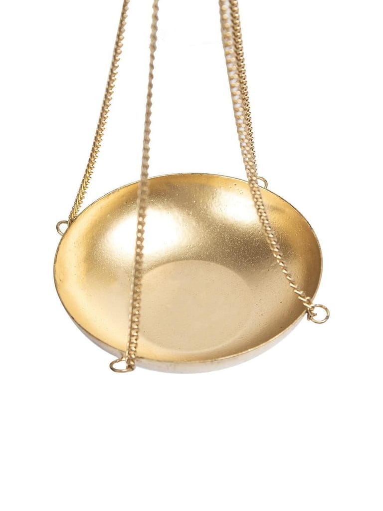 Hanging Gold Glass Flower Candle Holder