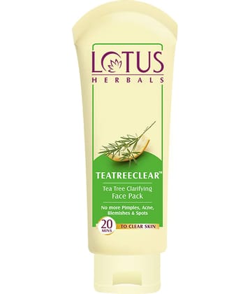 Lotus Herbals Teatreeclear Tea Tree Clarifying Face Pack , Reduces Pimples, Acne & Spots , 60G