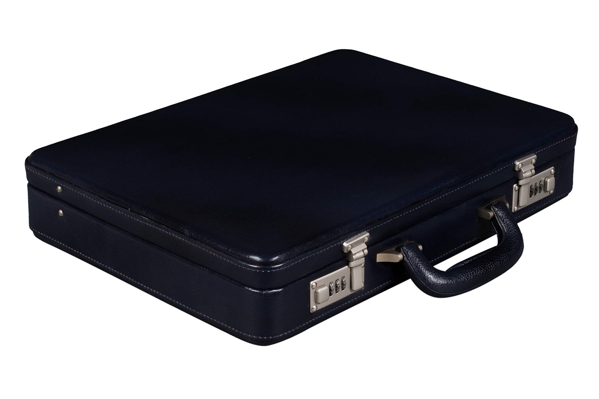 BRAND LEATHER Attach Case Genuine Leather Briefcase with Frosted Combination Lock BRAND LEATHER Attach Case Genuine Leather Briefcase with Frosted Combination Lock - ROYAL BLUE 2 / M