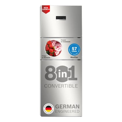 Bosch 302L, 3 Star, MaxFlex Convert Frost Free Triple Door Refrigerator | 8-in-1 Convertible Storage Modes | 57L Extra Convertible Zone | Cool Extend up to 18 hours (CMC33S03NI, Fine Steel) Bosch 302L, 3 Star, MaxFlex Convert Frost Free Triple Door Refri