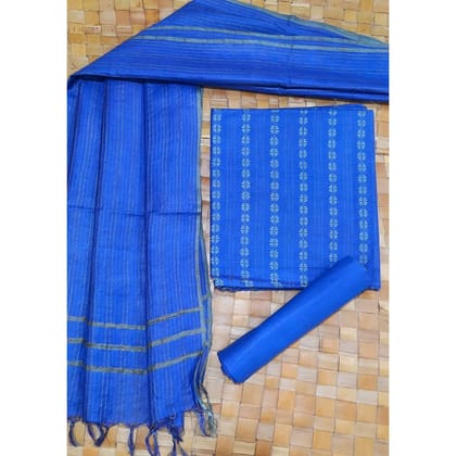Katan Silk Gleaming Handcrafted Blue Suit