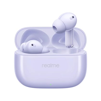realme Buds T310 True Wireless in-Ear Earbuds with 46dB Hybrid ANC, 360° Spatial Audio, 12.4mm Dynamic Bass Driver, Upto 40Hrs Battery and Fast Charging (Monet Purple) realme Buds T310 True Wireless in-Ear Earbuds with 46dB Hybrid ANC, 360° Spatial Audio