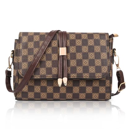 Women s Premium Monogram Sling Bag with Adjustable Strap and Buckle Design Ladies purse Handbag Stylish Shoulder Bag Gift for Women (Dark Brown) Women s Premium Monogram Sling Bag with Adjustable Strap and Buckle Design Ladies purse Handbag Stylish Shoulder Bag Gift for Women (Dark Brown)