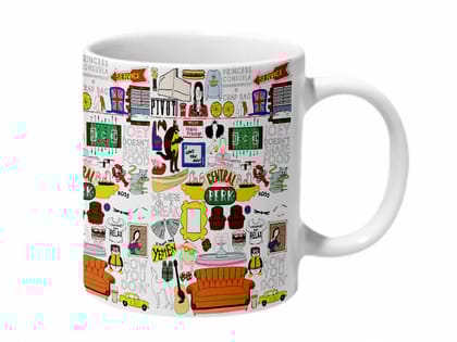 Multicolor Friends Art Ceramic Mug