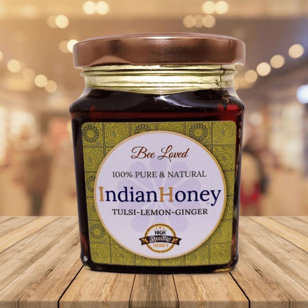 IndianHoney Tulsi Lemon Ginger Natural Honey A Perfect Fusion Of Bold Flavours And Nature Sweetness