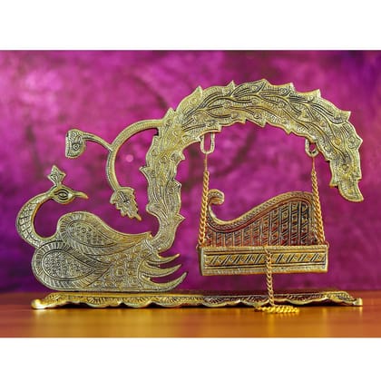 Aluminium Showpiece Duck Peacock Jhula Statue (ASMAS457 G)