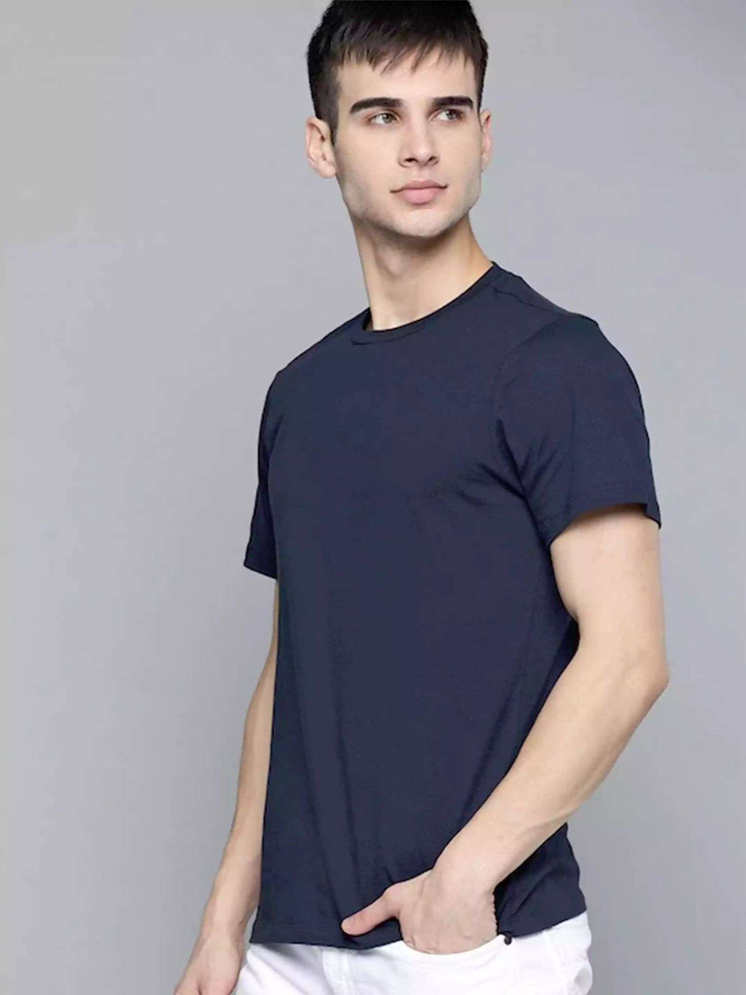 Navy Blue - Sukhiaatma Unisex Basic T-shirt-XS-36