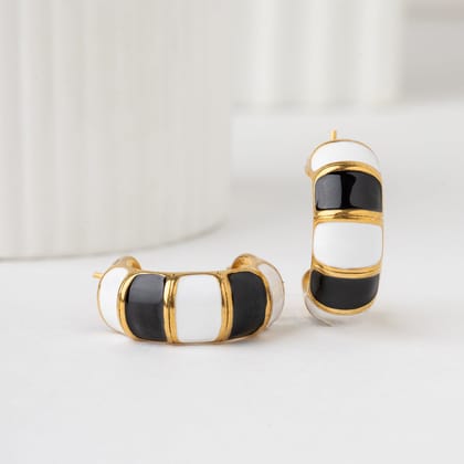 Croissant Enamel Hoops