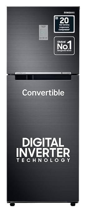 Samsung 236L 3 Star Convertible 3 In 1 Digital Inverter Frost-Free Double Door Refrigerator (RT28C3733BX/HL,Luxe Black 2023)