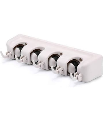 VRUSTIK 18 ENTERPRISE 4 Slot Broom Holder Garden Tool Organizer, Multipurpose Wall Mounted 9Pack Of 1).