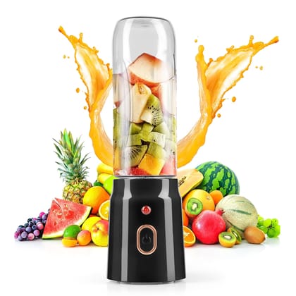 Qlect Portable Blender Electric Juicers Fruit Mixers USB Rechargeable Smoothie Mini Personal Juicer 10 Blades 3Gears With 1500 Mah Rechargeable Battery-Smoothie Blender(Black) Qlect Portable Blender Electric Juicers Fruit Mixers USB Rechargeable Smoothie