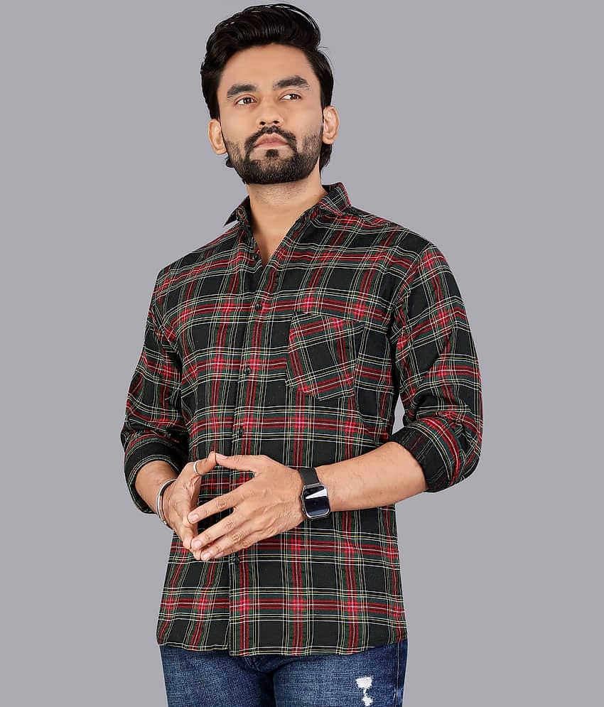 ADWYN PETER 100% Cotton Regular Fit Checks Full Sleeves Men's Casual Shirt - Multicolor 3 ( Pack of 1 )