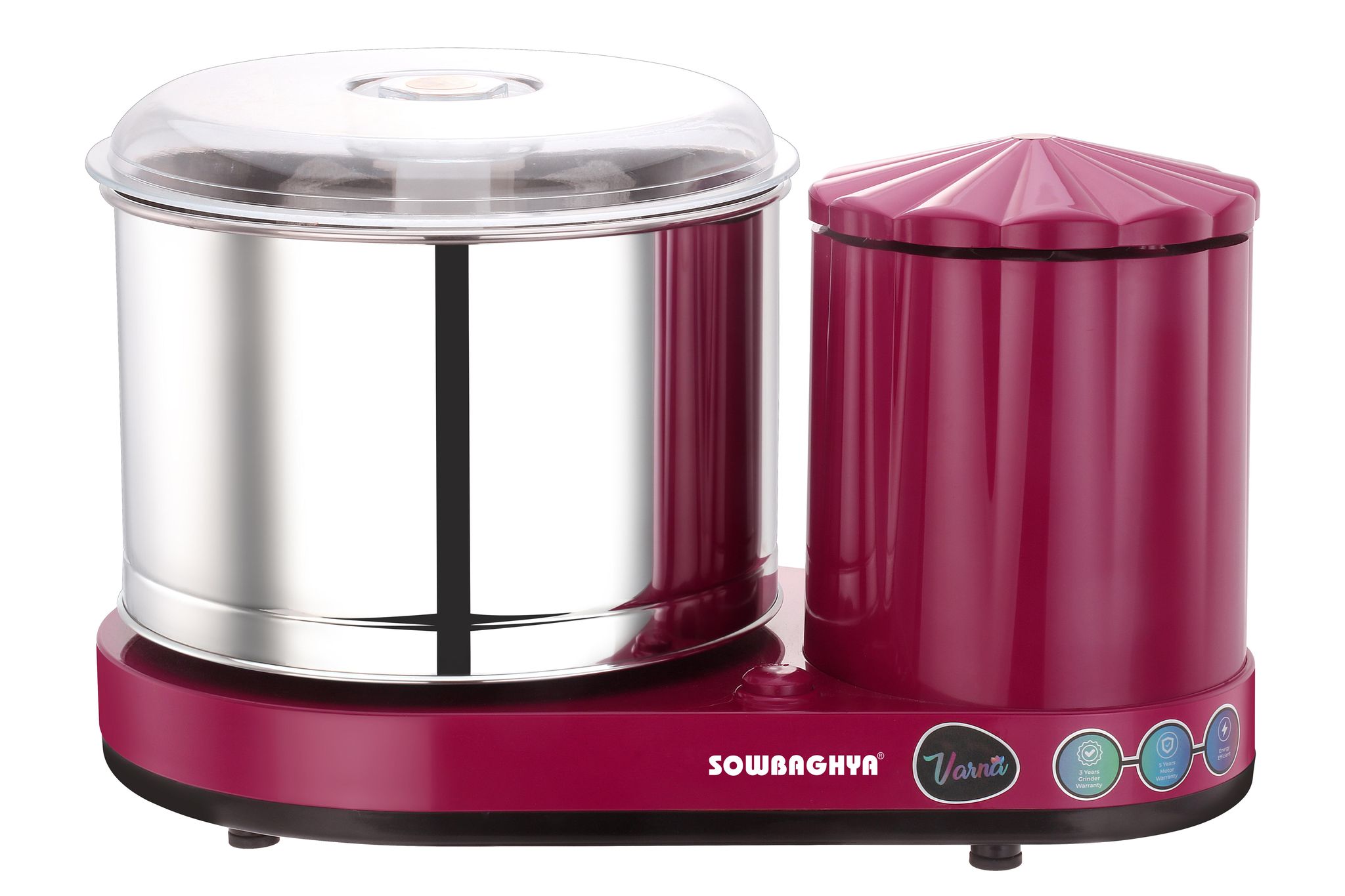 2 Lit VARNA Table top Wet Grinder with Attachment - Pink 