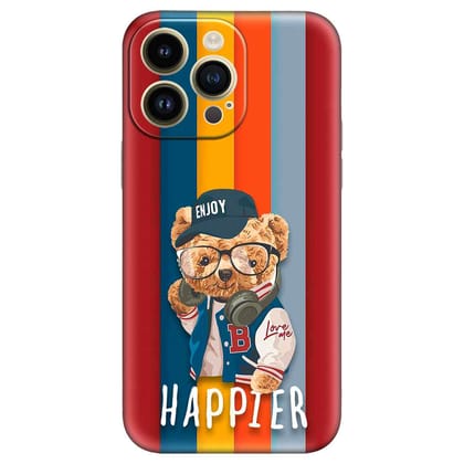 Enjoy Happier iPhone 14 Pro Max Premium Embossed Mobile cover