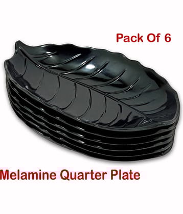 Inpro 6 Pcs Melamine Black Quarter Plate