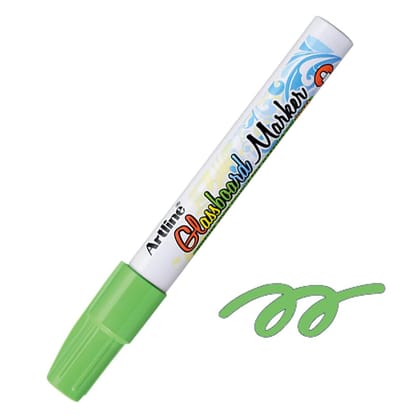 Artline Glassboard marker Pack of 12 (Fluro Green Colour) | For Writing On Glassboards In Offices, Schools, And Other Settings